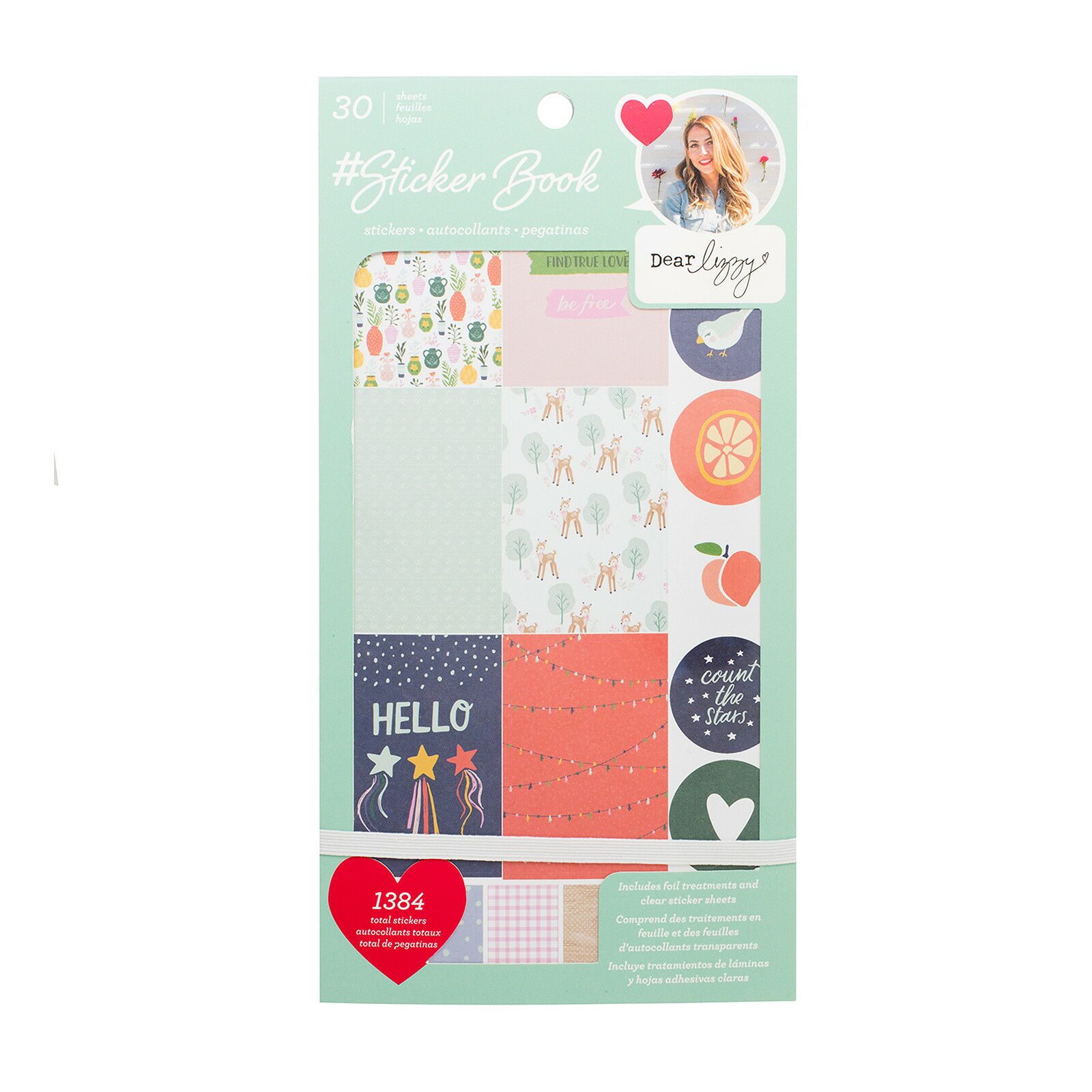 

American Crafts Dear Lizzy Sticker Book - Rose Gold Foil Accented 1384 Pieces