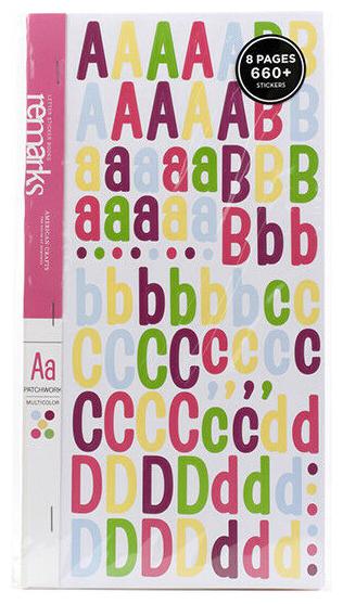 

American Crafts Remarks Sticker Book Patchwork Alphabet - 660 Stickers - Multi