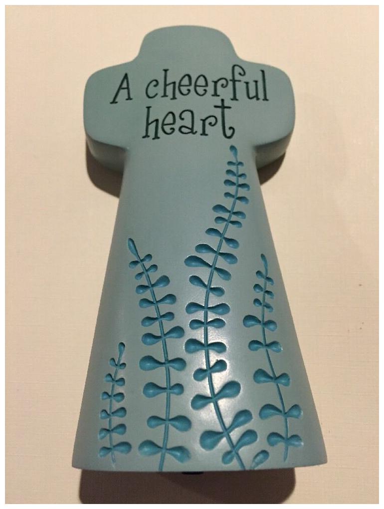 

Angelstar Scripture Cross A Cheerful Heart Baptism Communion Confirmation Gift