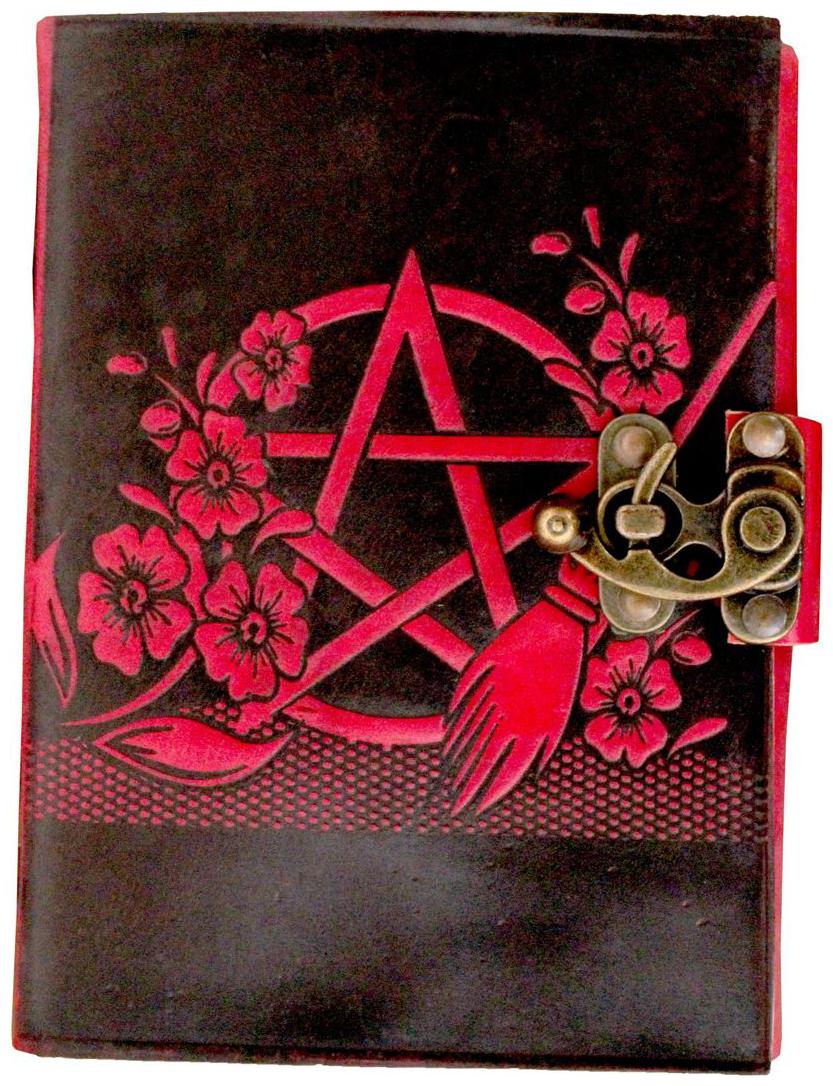 

Anshika International Pure Genuine Rea Leather Handmade paper Notebook Diary With attractive Metal Lock and Engraved Flower - Size of (H) 7 (L) 5