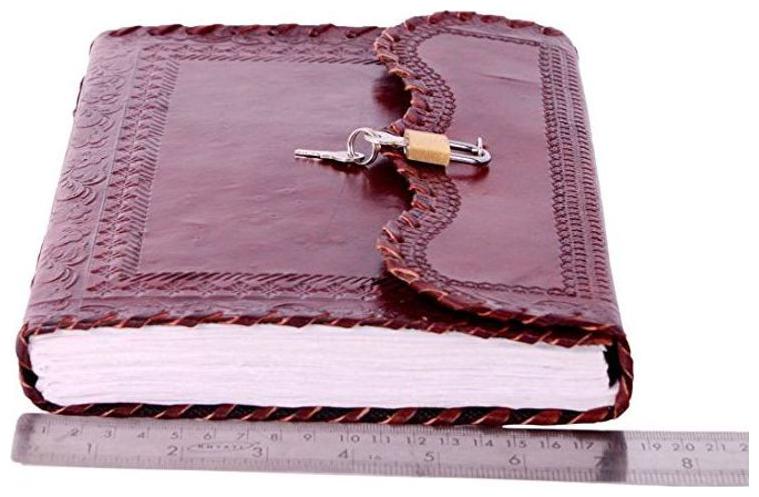

Anshika International Original Leather Best Lock Handmade Handcrafted Notebook Diary for Girls Boys Men Women Office College Birthday Gift Size -10 2 7