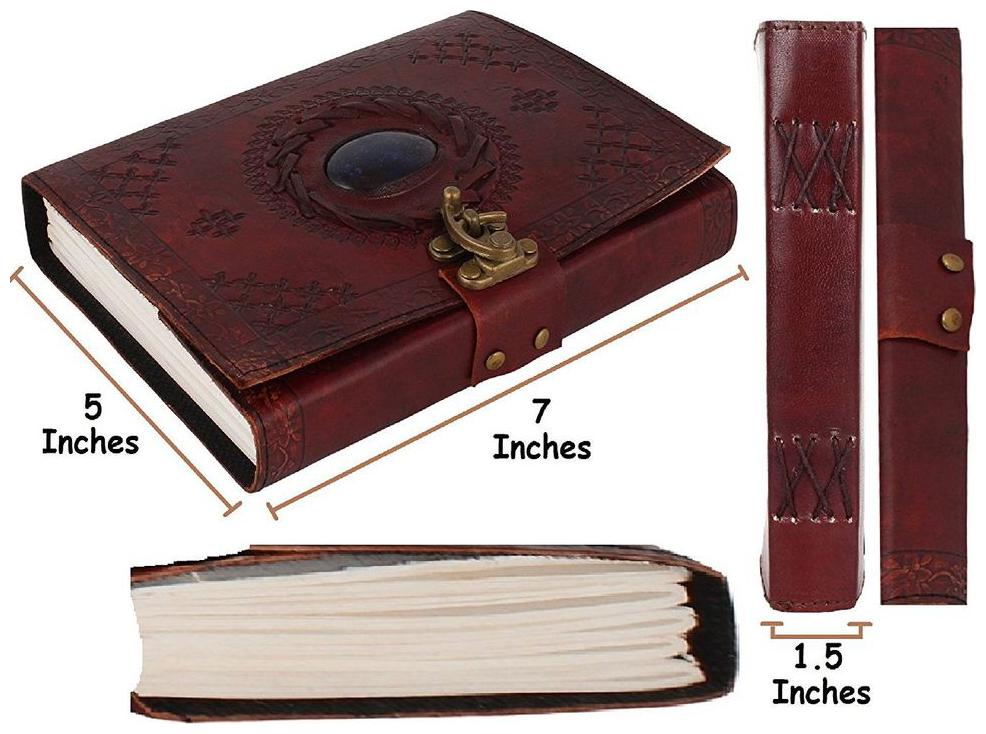 

Anshika International Original Leather Handmade paper Journals Diaries- Size of (H) 7 (L) 5 inch