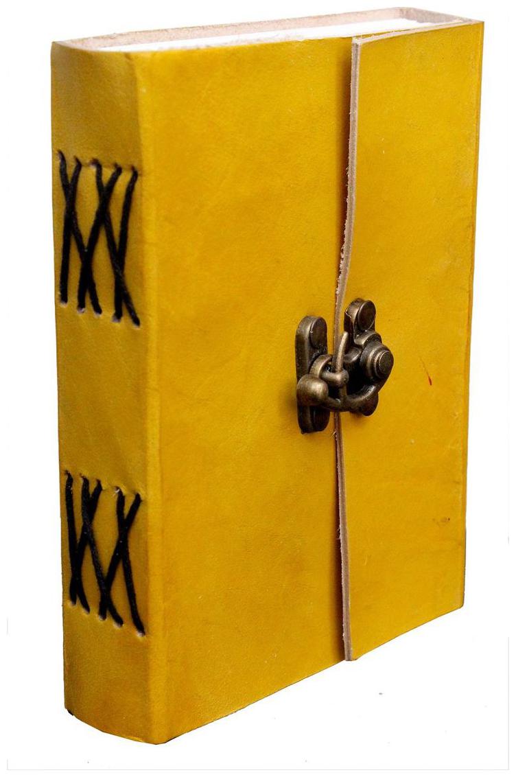 

Anshika international Pure Genuine Vintage Leather Handmade paper Notebook Diary with metal Lock -Size of 4x6 inch