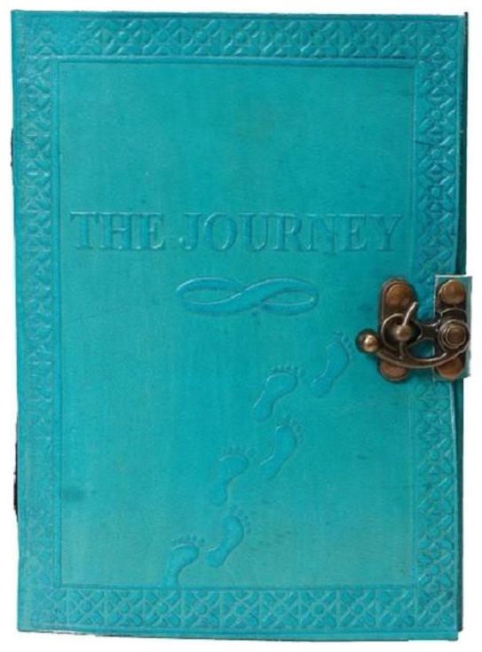 

Anshika International Leather Journal Diary With Engraved Journey light blue 7 x 5 inch