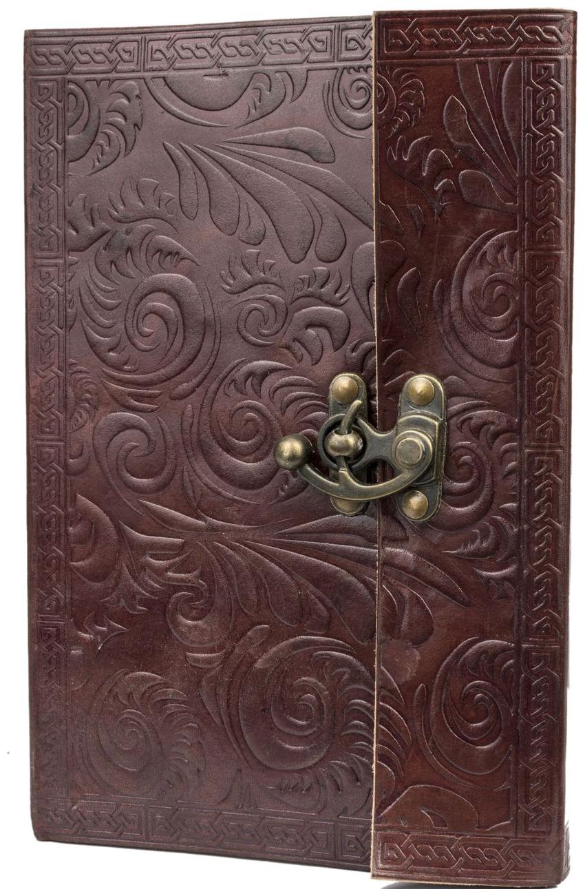 

Anshika International Pure Genuine Real Vintage Hunter Leather Handmade paper Notebook Diary with Lock For office Home to Write Poem Daily Update - Size 9 6 Brown