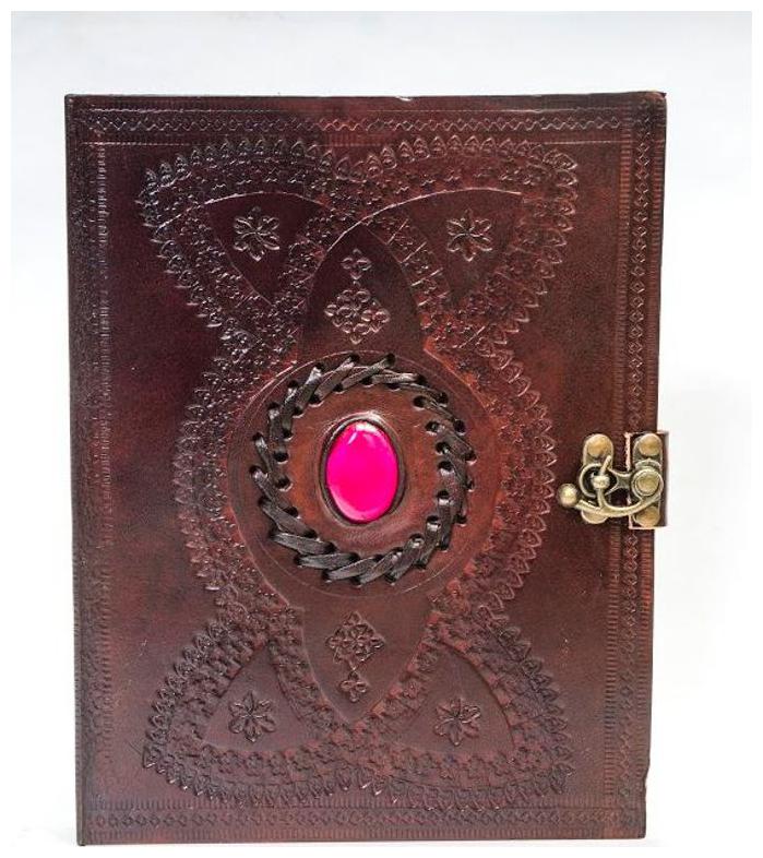 

Anshika International real Leather pink stone Diary With C lock Brown 9 x 7 inch