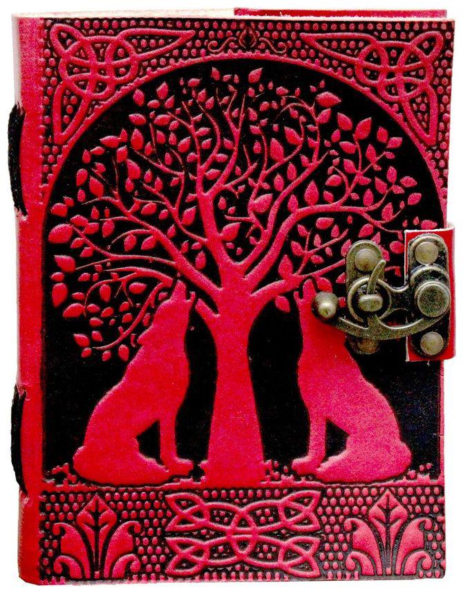 

Anshika International Original Crying Wolf Design Diary With Lock Handmade Handcrafted Notebook Diary for Girls Boys