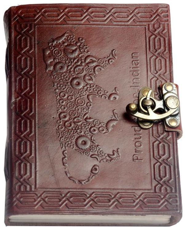 

Anshika International Pure Genuine Real Vintage Hunter Leather Handmadepaper Notebook Diary For - Size of (H) 7 (L) 5 Brown Diary
