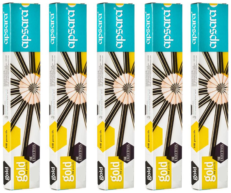 

APSARA GOLD HB PENCIL (PACK OF 50 PENCILS 5 FREE SHARPENERS 5 FREE ERASERS)