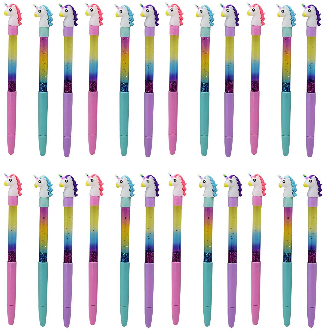 

Asera Unicorn Pen Fancy Pen Water Sparkle Gel Pen for Kids Birthday Return Gifts Party Favours Favors Take Away Gifts (Pack of 24)