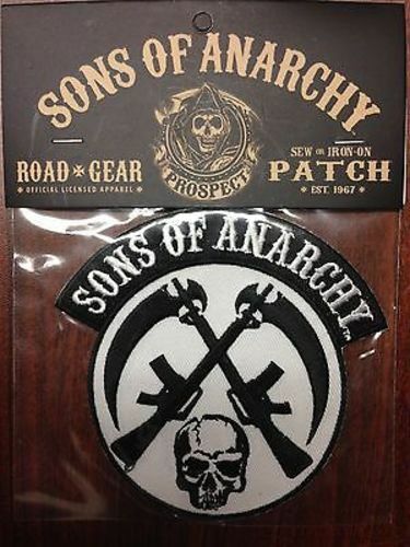 

Authentic Sons Of Anarchy Crossed Rifle Logo Soa Biker Sew On Glue On Patch