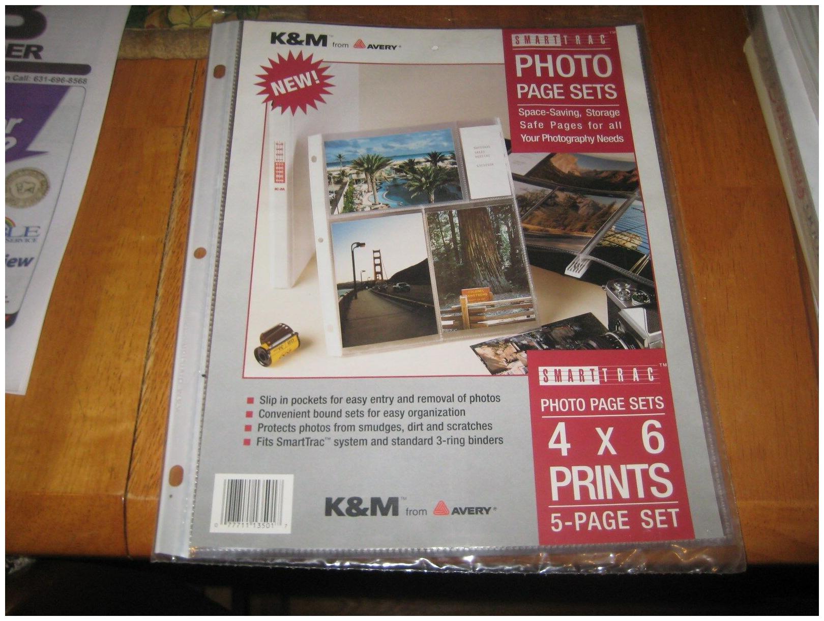 

AVERY PHOTO PAGE 4 x6 LANDSCAPE 3 HOLE PUNCH 5PK LOT OF 5 PICTURES FILM BOOK