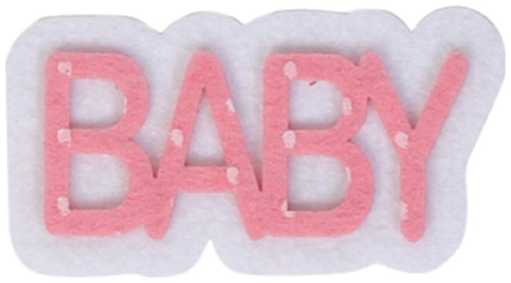 

PRANSUNITA Baby Shower Decoration Gift Packaging Felt 3D Cutouts Motifs Color Pink White Baby Design Set of 10 pcs