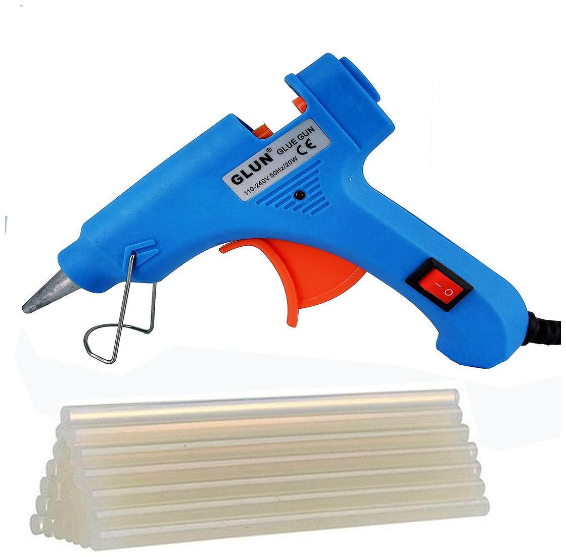 

Bandook 20W With 10 transperent Glue Sticks Hot Melt Glue Gun Dodger Blue Color With Power Indicator