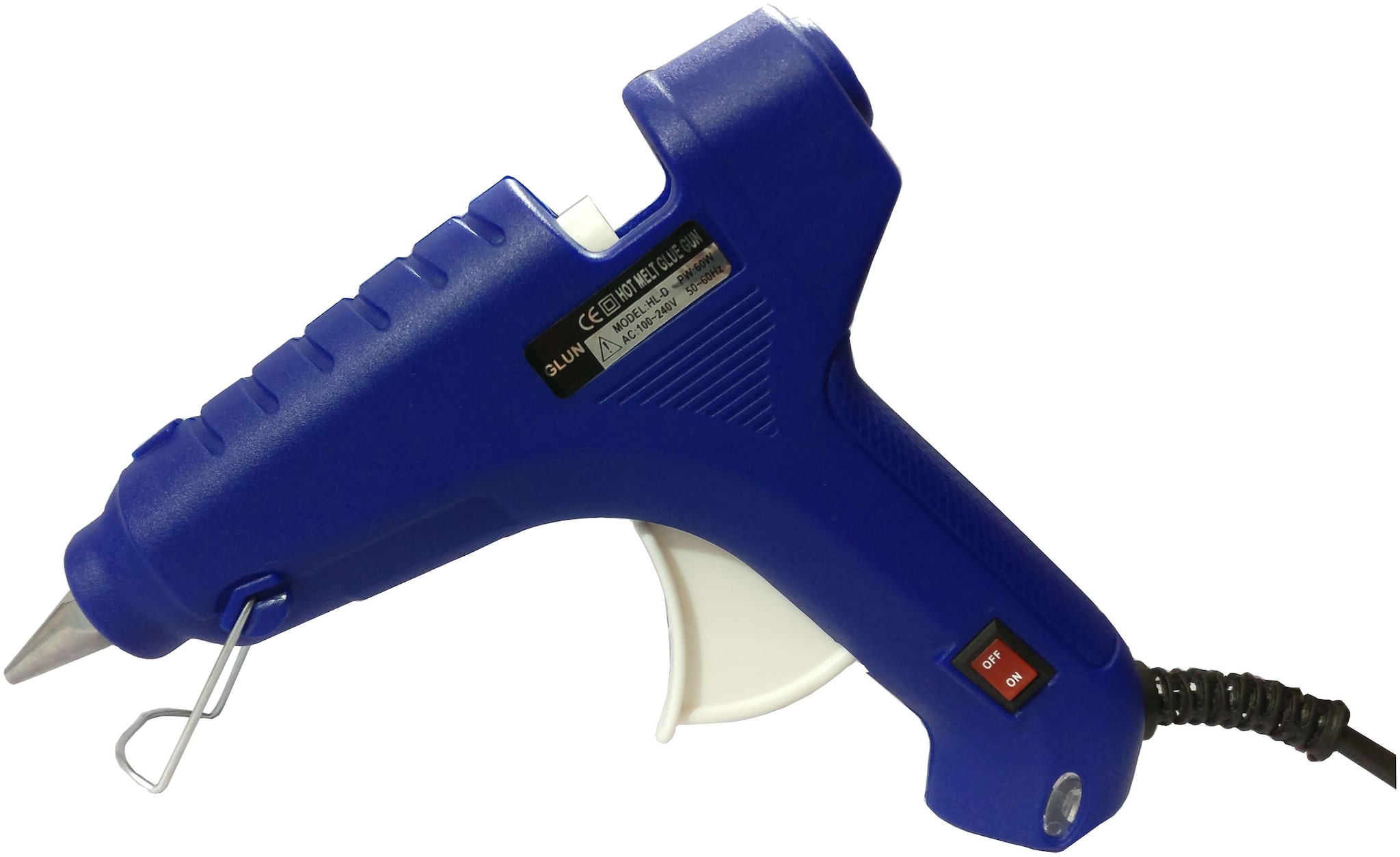 

BLUE 60 WATT 60W LEAK PROOF PROFESSIONAL HOT MELT GLUE GUN WITH ON OFF SWITCH AND INDICATOR