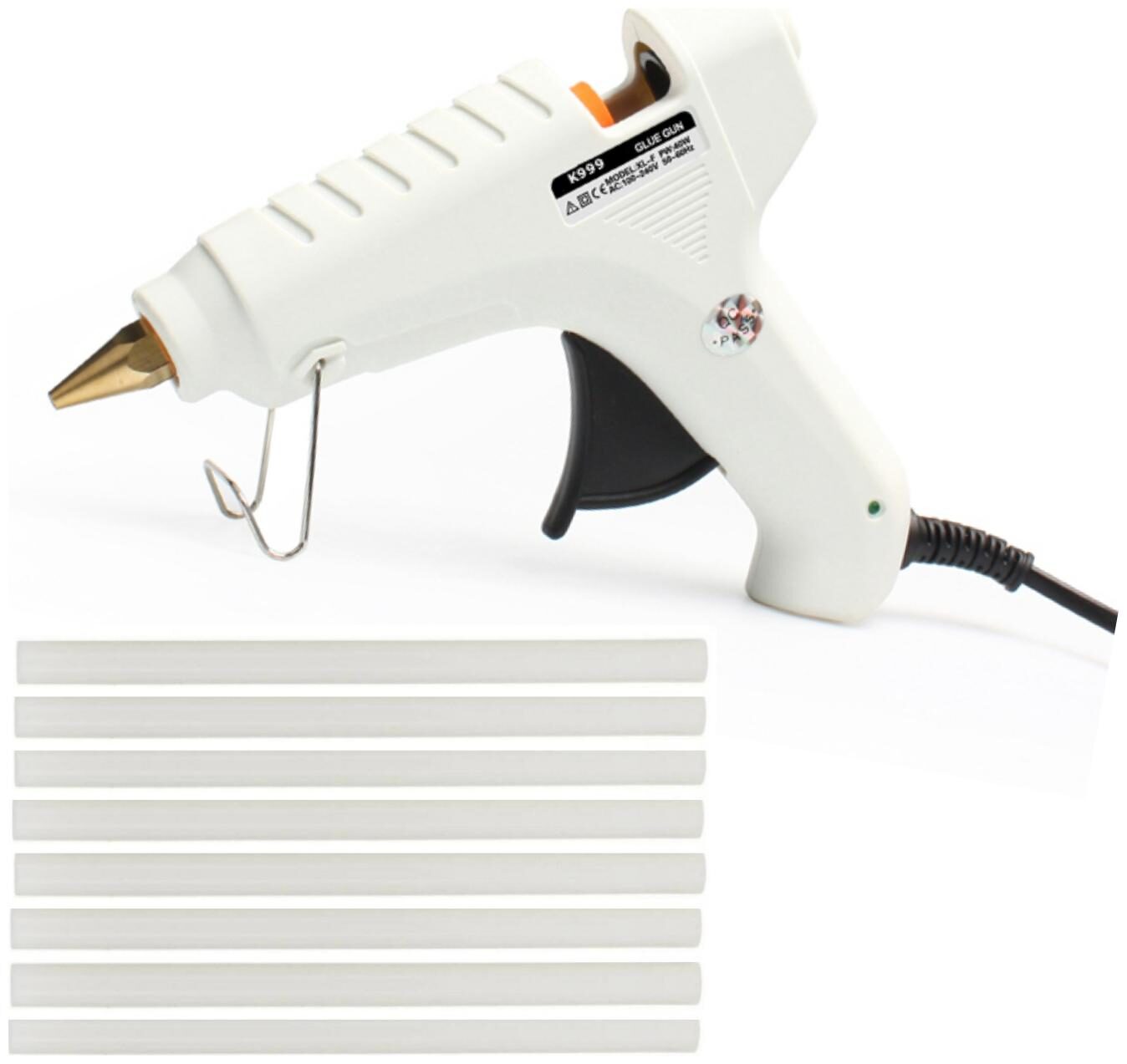 

BOND K999 WHITE 60W 60 WATT LEAK PROOF PROFESSIONAL HOT MELT GLUE GUN WITH INDICATOR AND FREE 8 GLUE STICKS