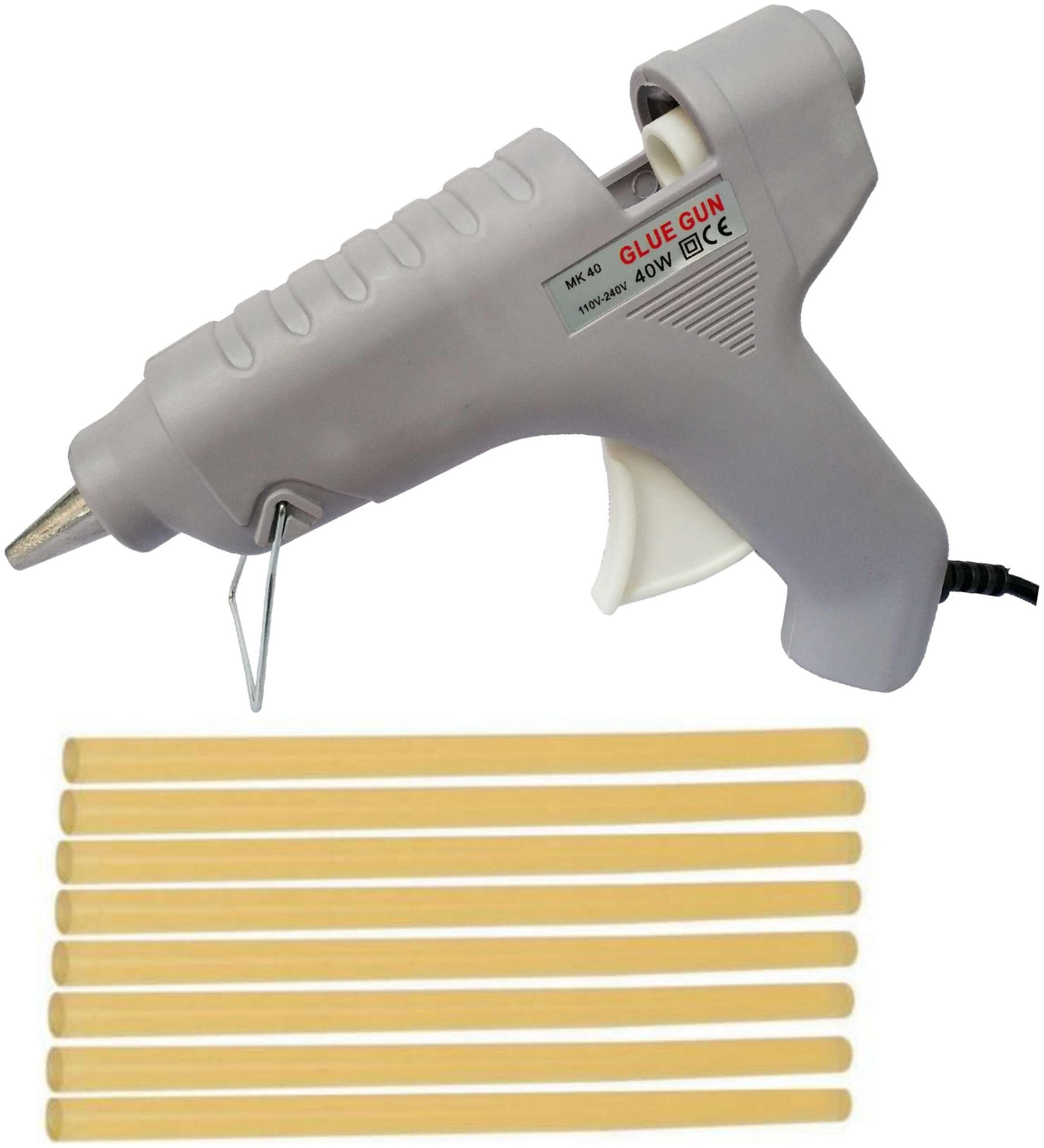 

Bond MAKSON GREY 40W 40 W Hot Melt Glue Gun With 8 Yellow Glue Sticks