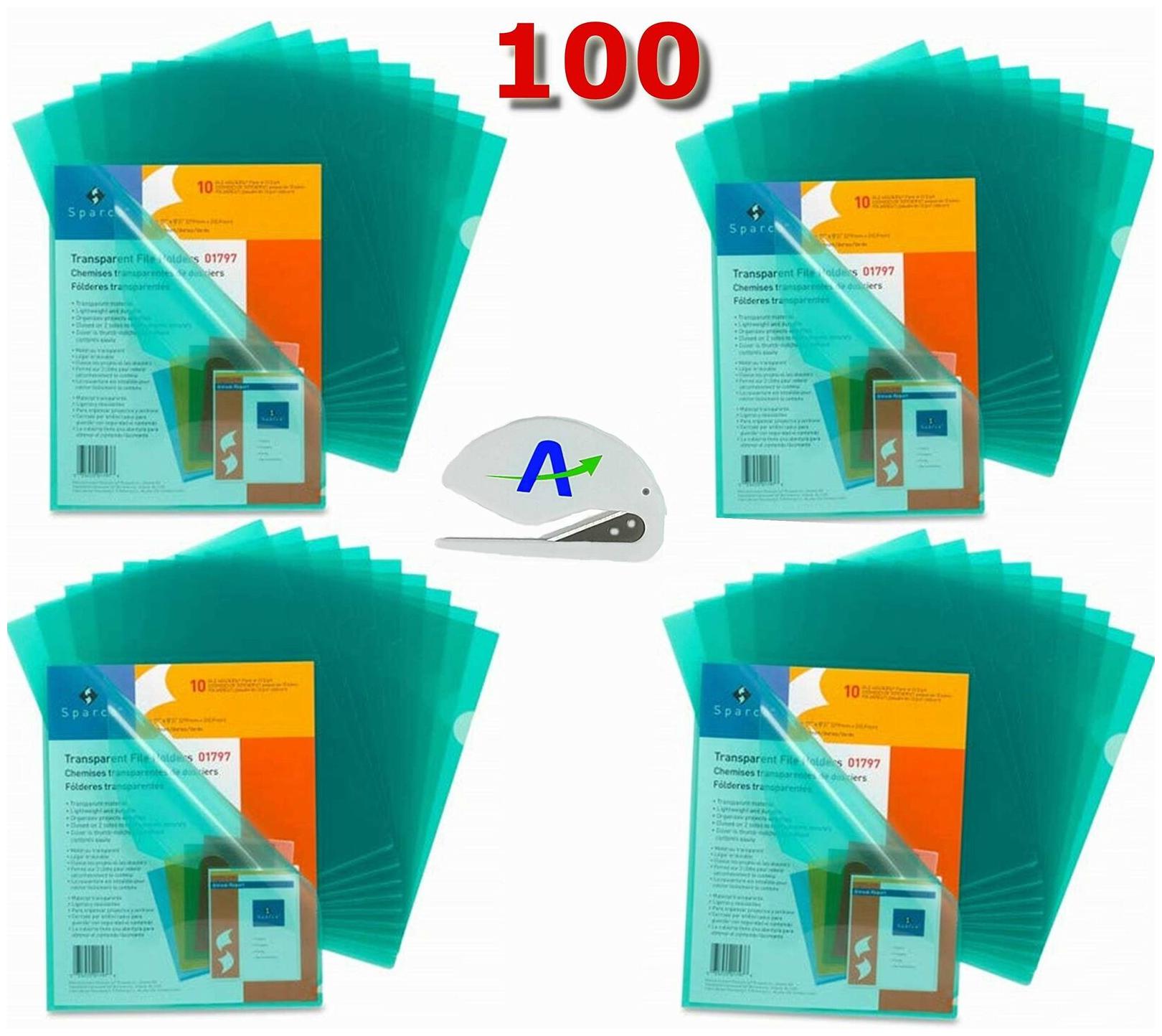 

Business Source Transparent Poly File Holders Pack of 100 Bundled with Advan