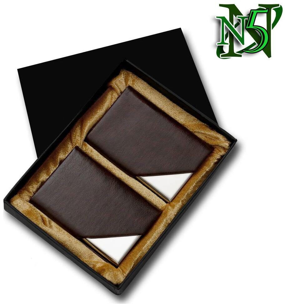 

CARD HOLDER FOR VISITING ATM ID CARDS DARK BROWN SET OF 2