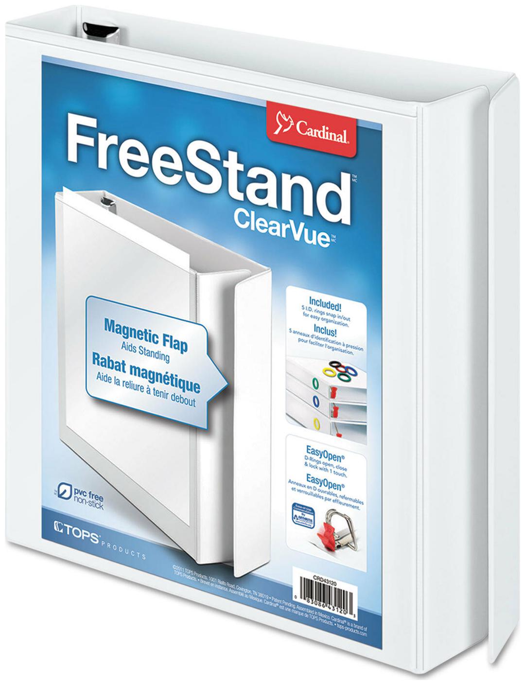 

Cardinal FreeStand Easy Open Locking Slant-D Ring Binder 1 1 2 Cap 11 x 8 1 2