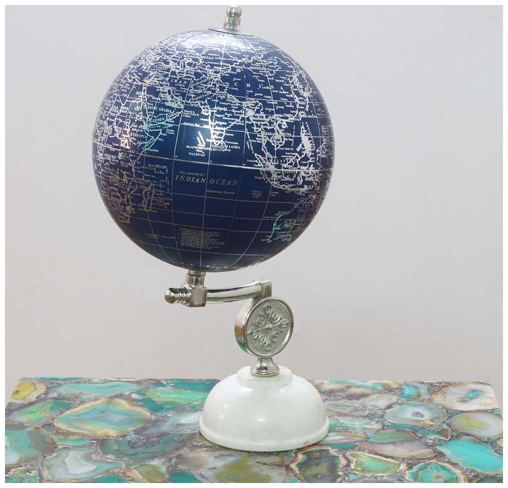 

Casa Decor Marked Canvas Globe World Globe for Office Desk Home D cor Antique World Globe with Enduring Arc - Gift Item