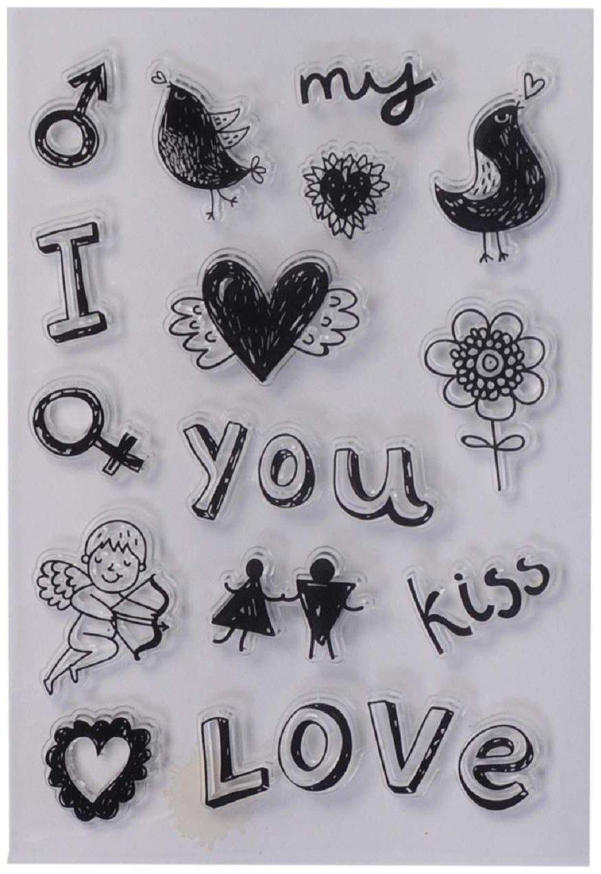 

Clear Rubber Stamp Used in Textile Block Printing Card Scrap Booking Making (My Love)