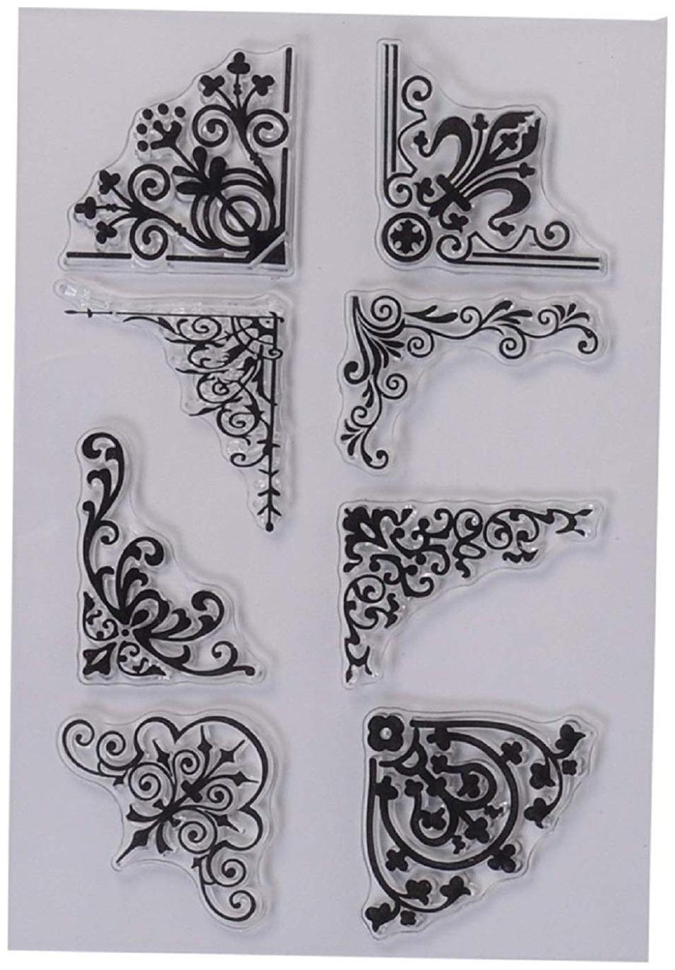 

Clear Rubber Stamp Used in Textile Block Printing Card Scrap Booking Making (Corner)