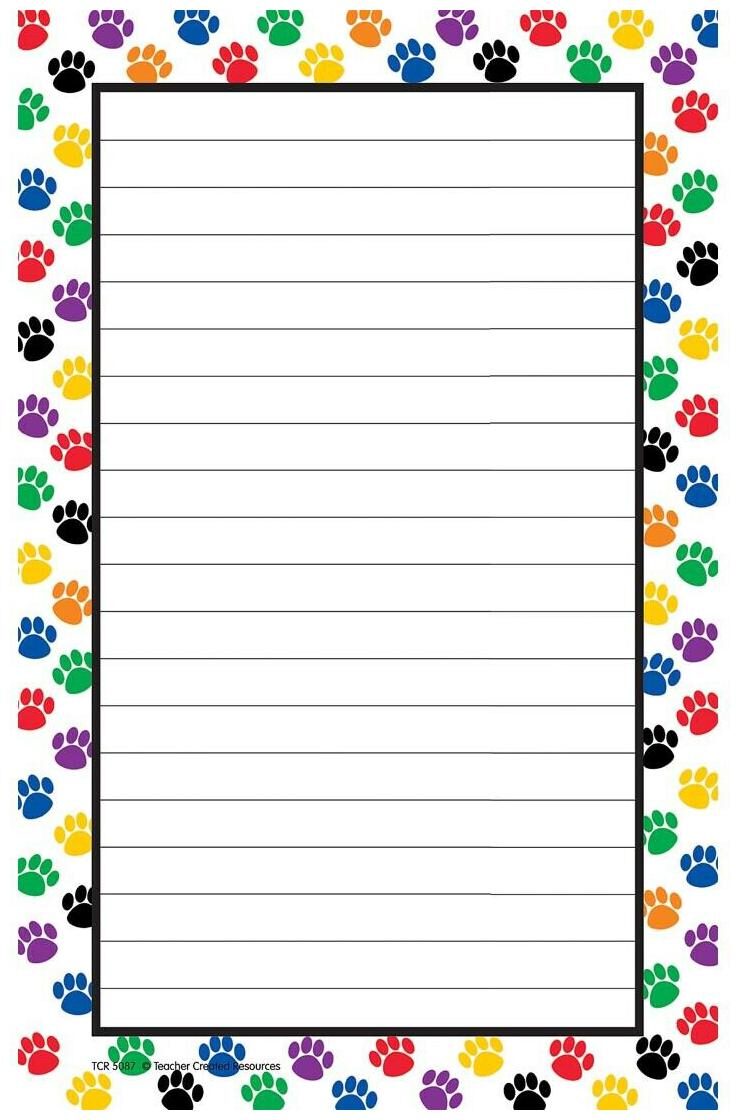 

Colorful Paw Prints Notepad by Teacher Created Resources - Colorful Paw Prints