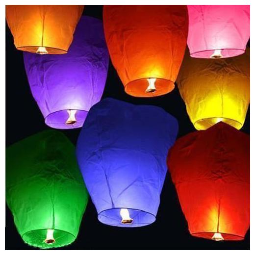 

Crazy Sutra 75-Piece Make A Wish High Flying Sky Lantern Balloon with Fuel Wax Candle Multicolour