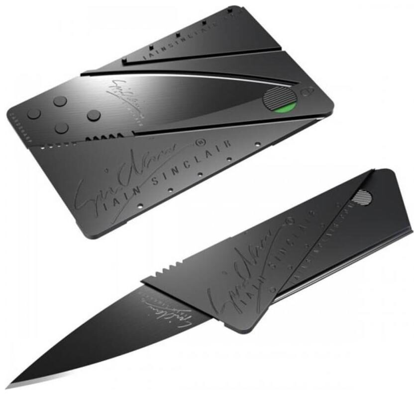 

CREDIT CARD SHAPE FOLDING KNIFE 1 Multi-utility Knife (Black) (Pack of 1)