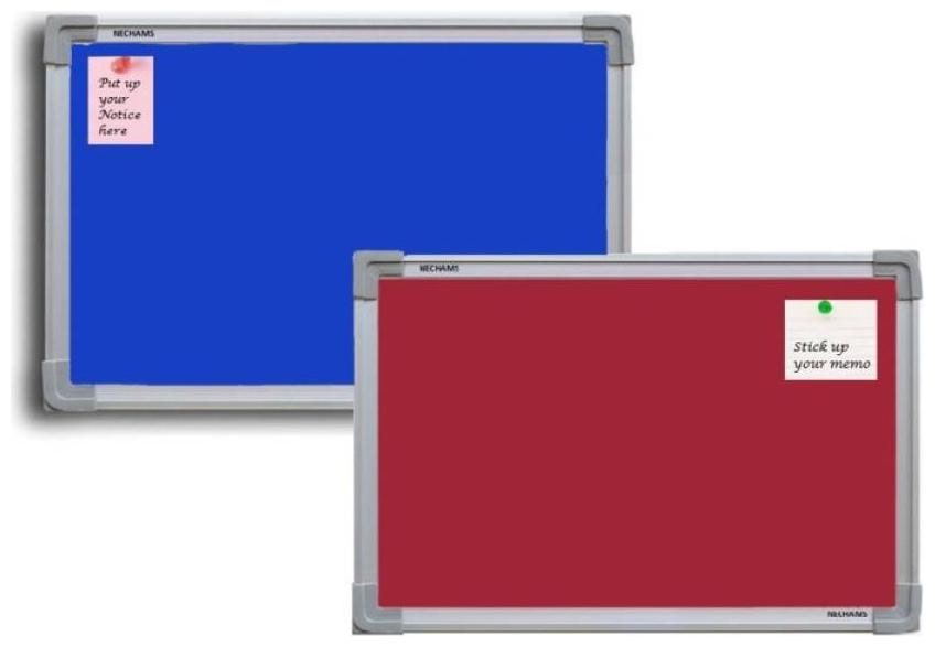 

Crete Blue Red 2 x 1 5 ft Bulletin Board Notice Board Pin Board Set of 2