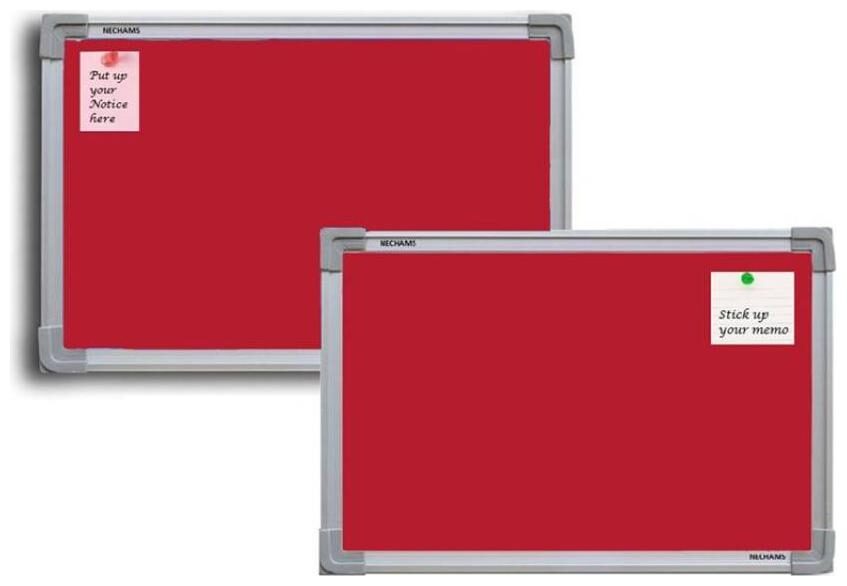 

Crete Red 2 x 1 ft Bulletin Board Notice Board Pin Board Set of 2