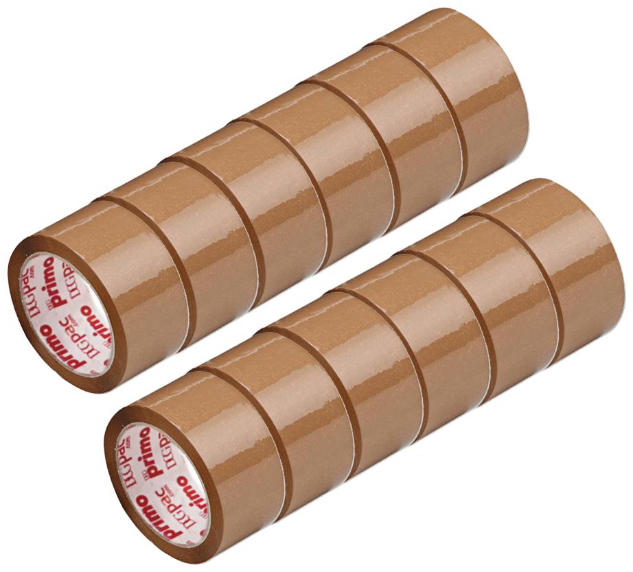 

DCGPAC Primo Brown BOPP Tape 40 Micron 48mm 50 Meter Pack of 12 pieces 2 inch Tape