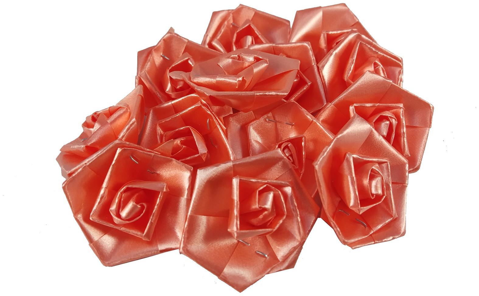 

De-Ultimate 50 g (Peach Color) Artificial Handmade Plastic Paper Rose Flowers For Diy Craft Bouquet Making Material Wedding Party Hall Card Decorations Gift Packing Wrappings (Approxly 90 pcs)