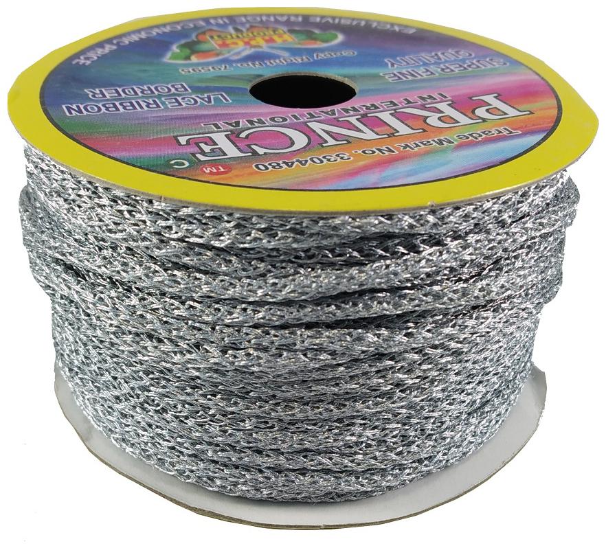 

De-Ultimate (Silver) Color 18 Mtr Resham Zari Twisted Thread Dori Lace For Handicrafts Craft Diy Projects