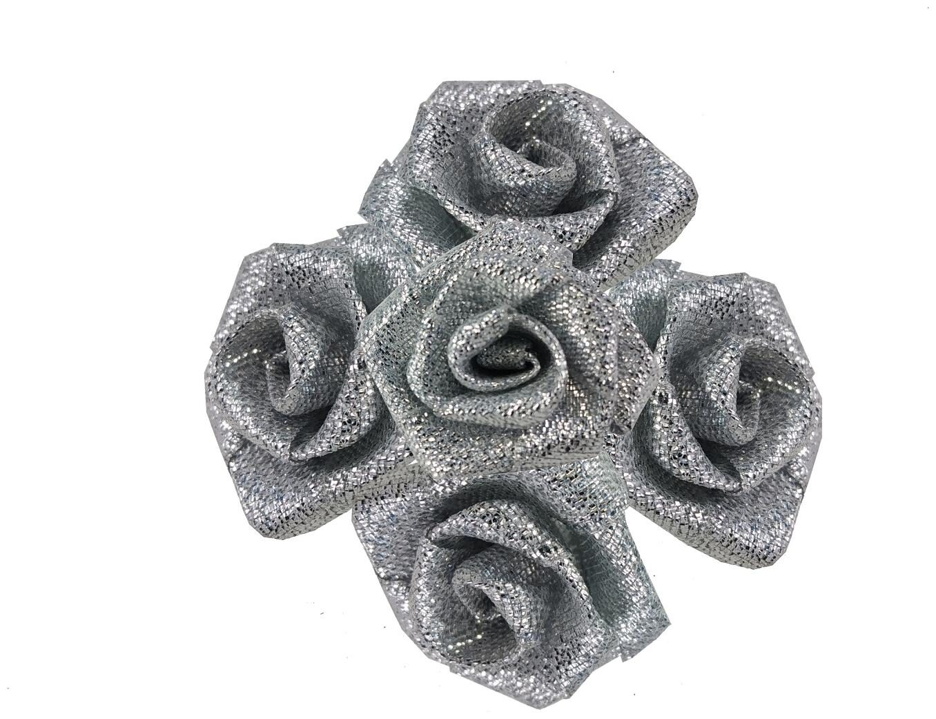 

De-Ultimate 50 g (Silver Color) Artificial Handmade Nylon Rose Flowers For Diy Craft Making Material Bouquet Making Wedding Party Hall Card Decorations And Gift Packing Wrappings (Approxly 90 pcs)