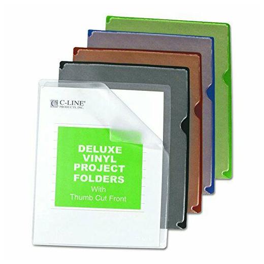 

Deluxe Vinyl Project Folders With Colored Backs 11 x 8 1 2 35 BX 62150
