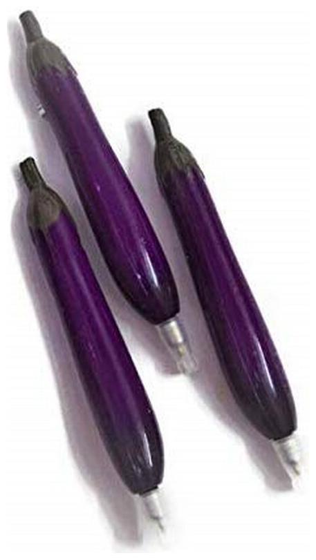 

Designer Brinjal Shape Pens Pack of 3 Return Gifts