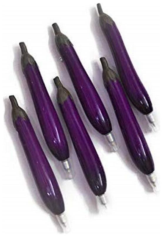 

Designer Brinjal Shape Pens Pack of 6 Return Gifts