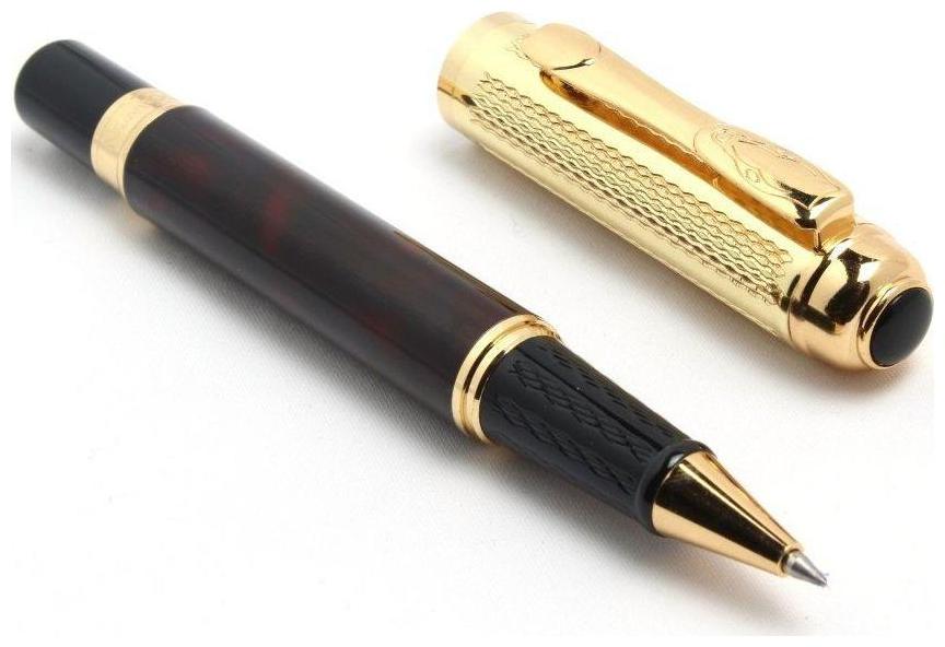 

Dikawen 821 Gold Mesh Cap Dark Wine Marble Designer Rollerball Pen