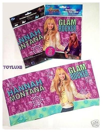 

Disney Hannah Montana Miley STRETCH Cloth BOOK COVER Fabric School Washable NEW