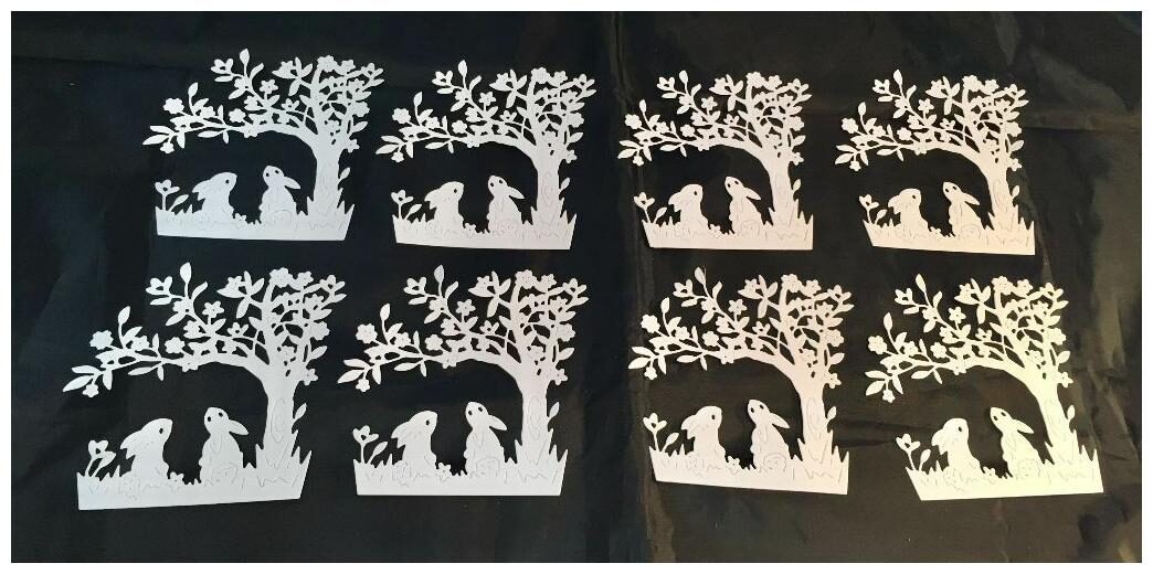 

Easter Die Cuts Bunny Scene White Cardstock 8 Pieces Sizzix 663330 NEW
