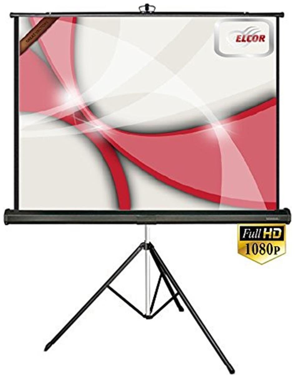 

Elcor Tripod Projector screens size 4ft x 6ft with 84 inch diagonal with 3D HDTV support
