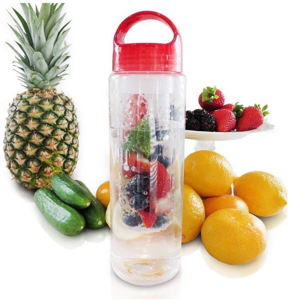 

Ergode Plastic Water Bottle Natural Fruit Infuser for Yoga Gym Hiking Sports or Office 670 ml Color as per Availability