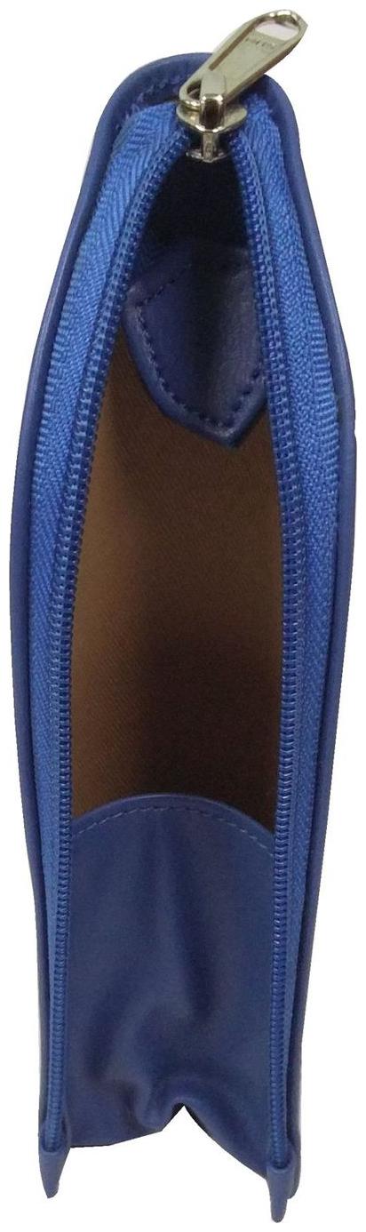 

Essart FAUX Leather self print zipp closure Pen Pencil Case - Blue
