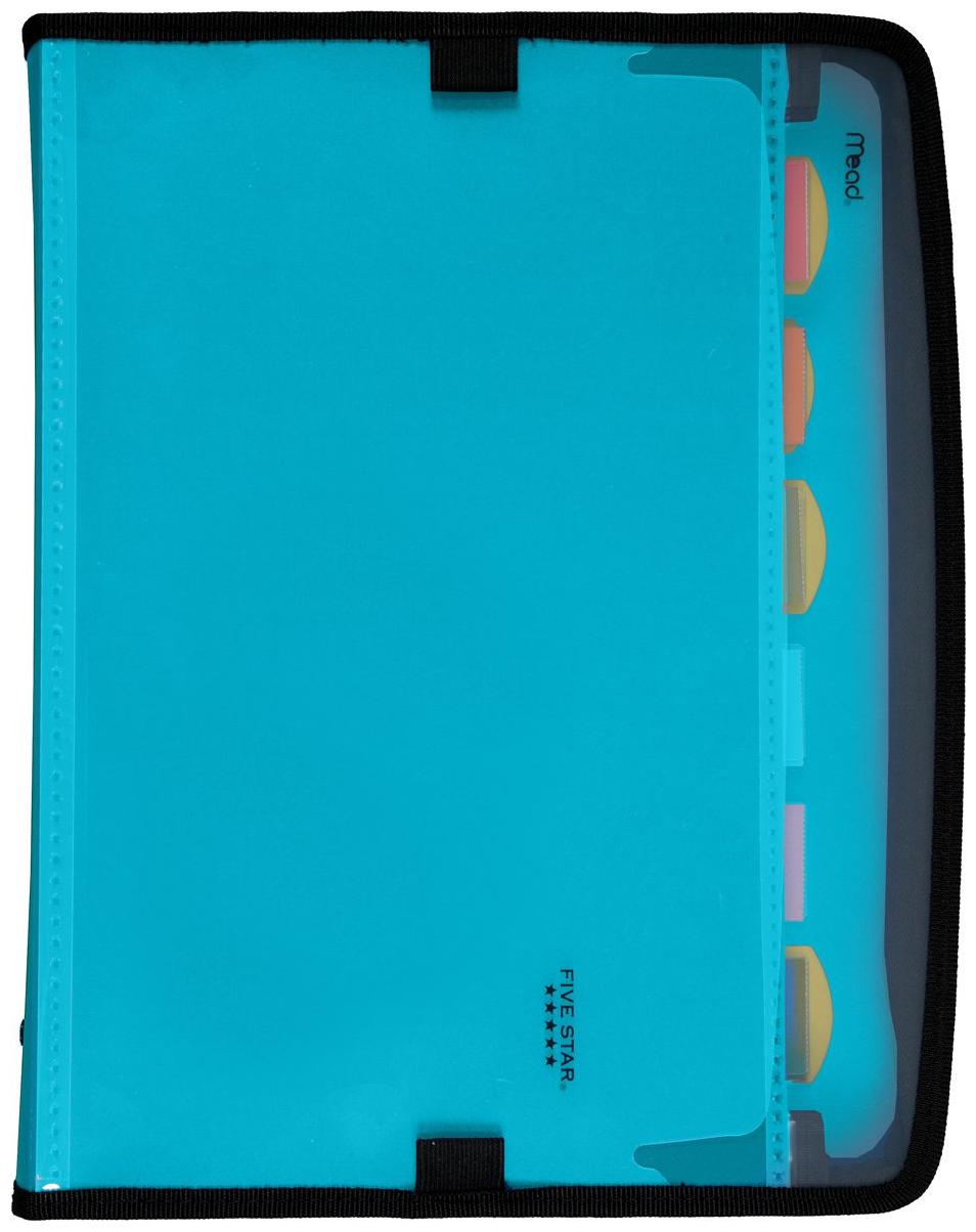 

Five Star Expanding File 7-Pocket Expandable Folder Zipper Closure Teal 72506