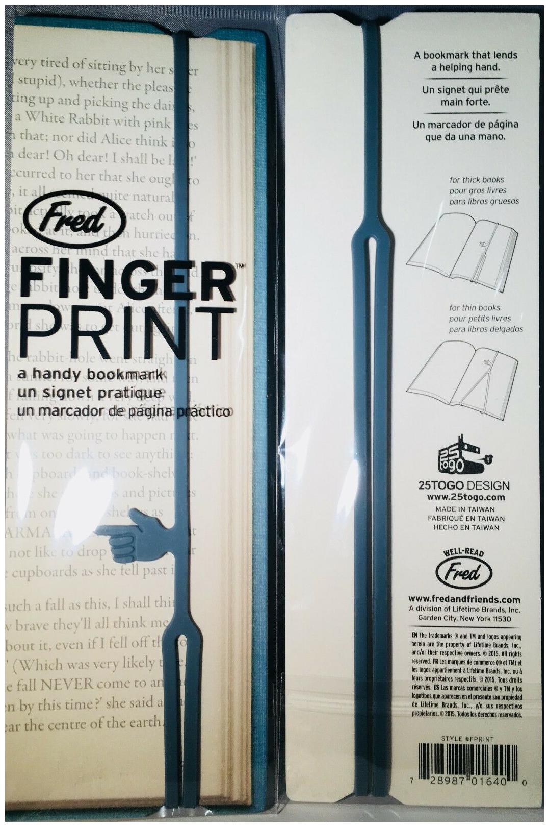 

FRED FINGER PRINT HANDY BOOKMARK GREY COLLECTIBLE RARE