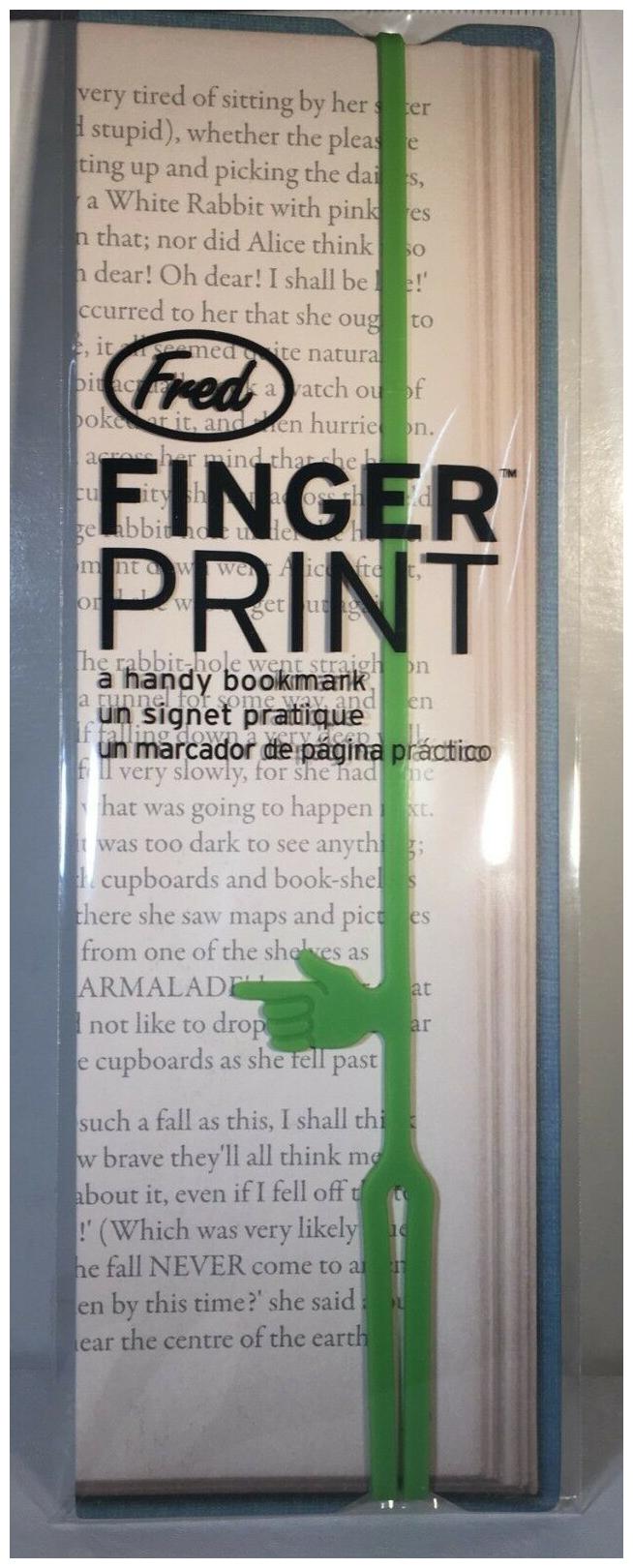

FRED FINGER PRINT HANDY BOOKMARK LIME GREEN COLLECTIBLE RARE