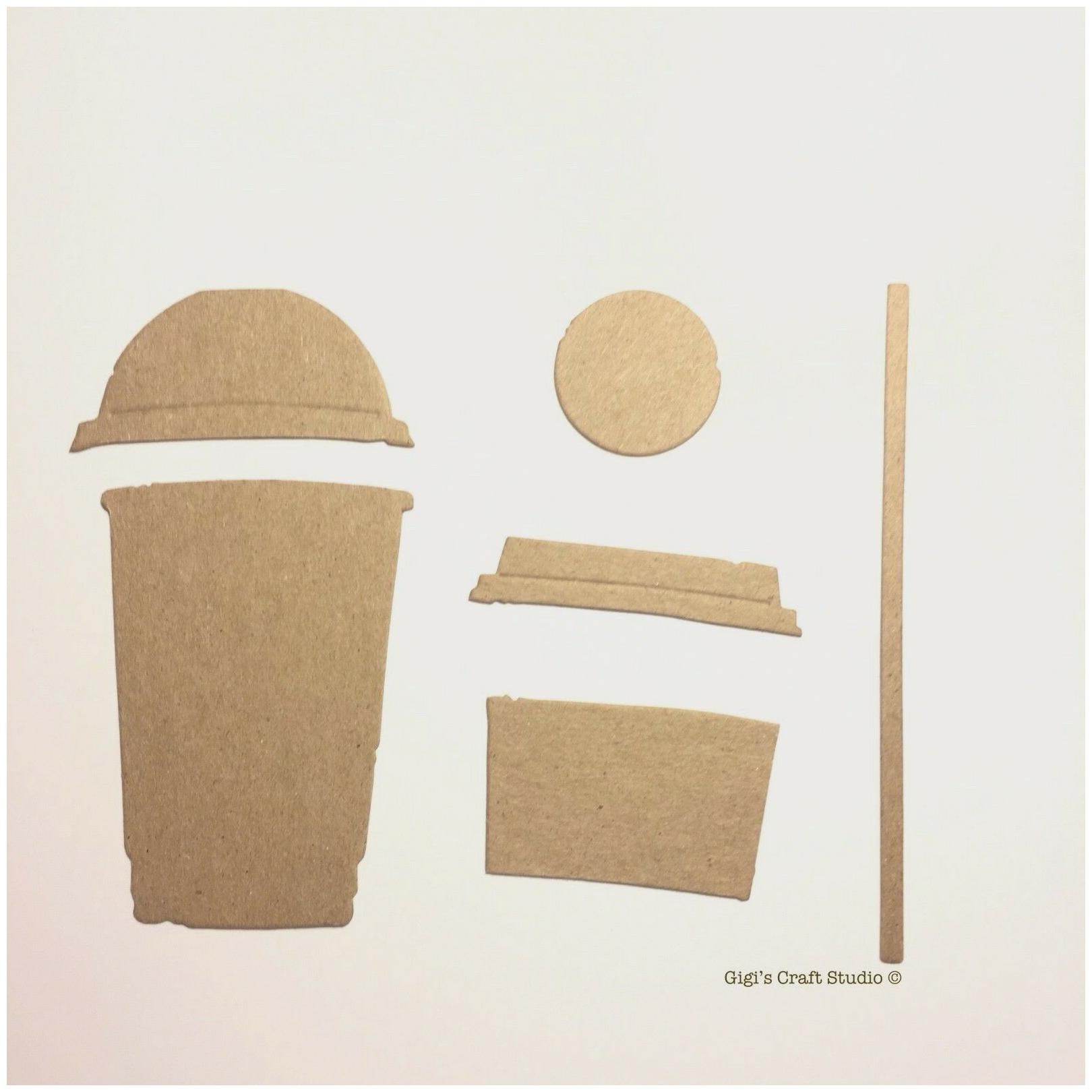 

FRESH BREWED - COFFEE CUP - Chipboard Die Cuts Embellishments
