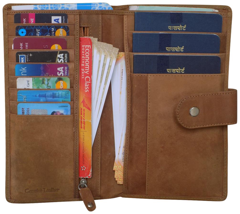 

Genuine Leather TanTravel Document Holder